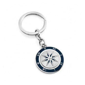 1 - Portachiavi rosa dei venti uomo Morellato SU3014 acciaio collezione Wind Blue