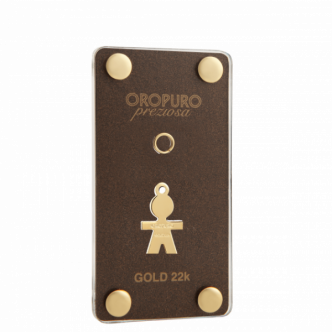 1 - Lingotto Oro 22Kt bambino altezza 19 mm ciondolo cod. CPGU