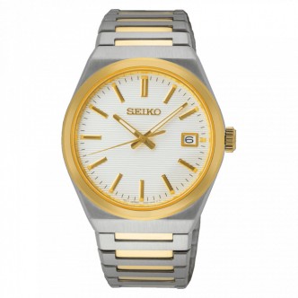 2 - Orologio uomo Seiko Classic solo tempo acciaio dorato SUR558P1