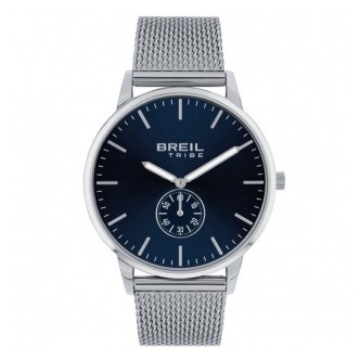 1 - Orologio solo tempo uomo Breil Avery fondo blu piccoli secondi EW0731 cassa e bracciale acciaio