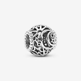 1 - Charm Openwork Sole, Stelle e Luna donna Pandora 799183C00 Argento 925