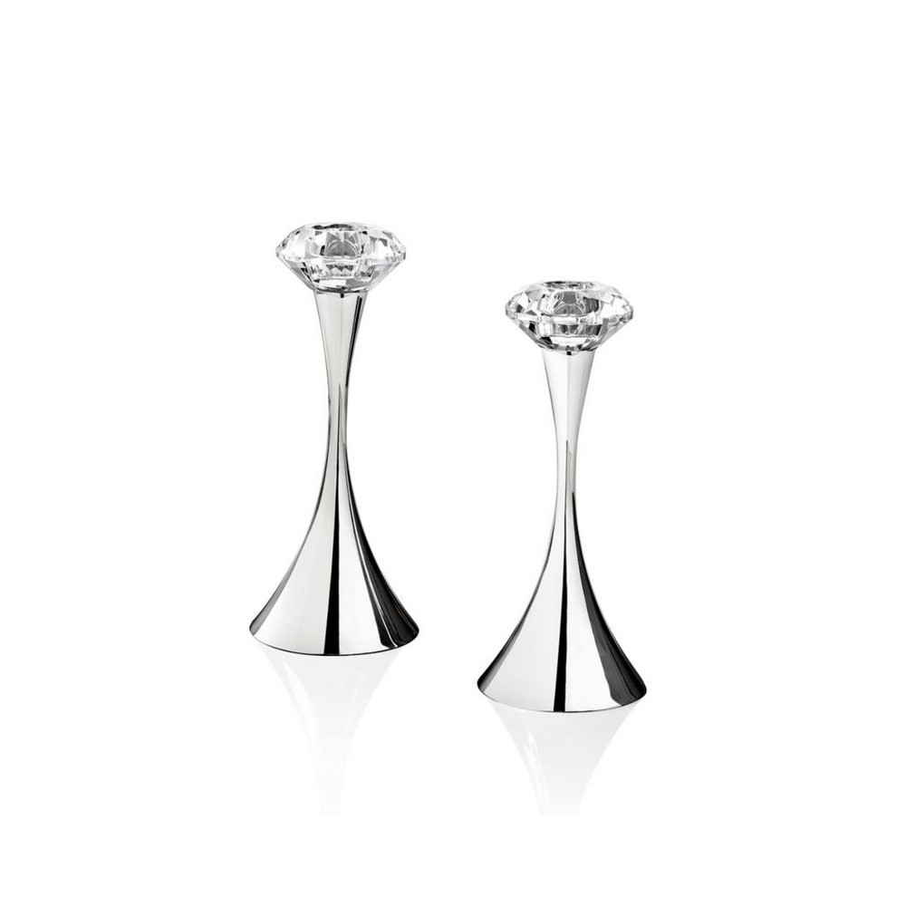 1 - Set candelieri in cristallo Ottaviani altezza 17 cm codice 77413