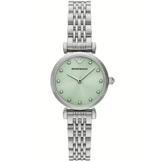 1 - Orologio donna Armani Exchange solo tempo fondo verde AR11667 cassa e bracciale acciaio