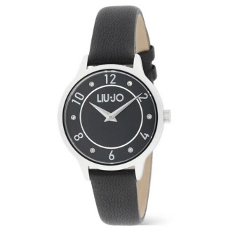 1 - Orologio donna solo tempo LiuJo Aura Lux fondo nero TLJ2686 cassa acciaio cinturino in pelle