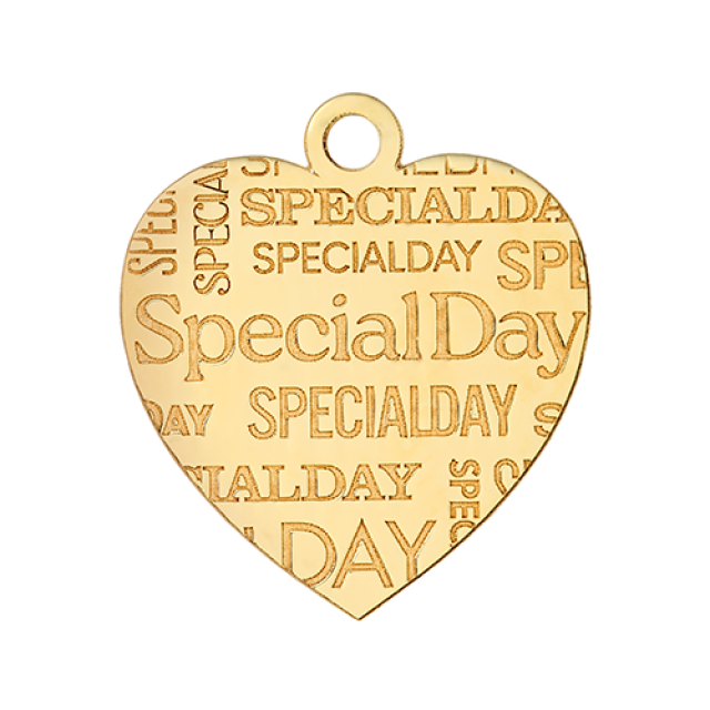 Lingotto Oro 22Kt cuore Special Day altezza 19 mm ciondolo cod. CPGCS