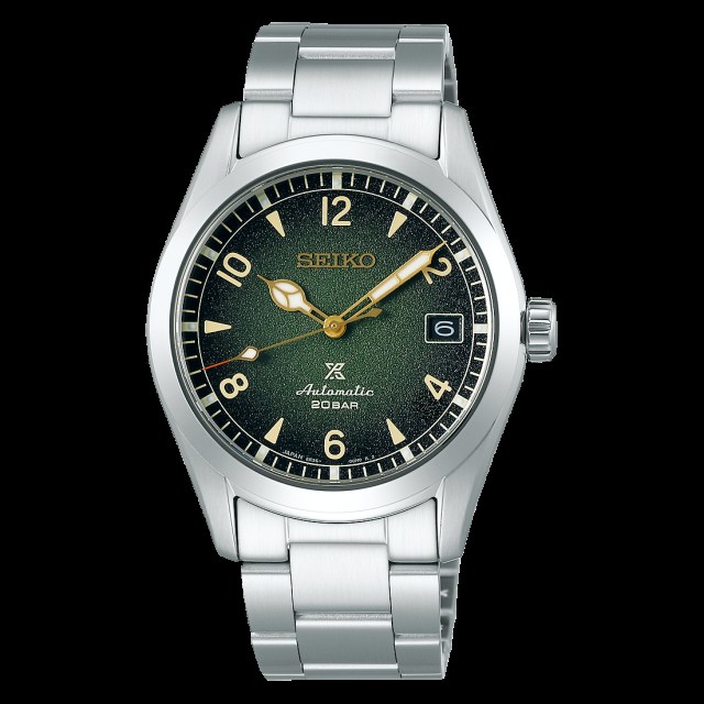 Watches: Seiko Alpinist Prospex SPB155J1 automatic watch with steel bracelet