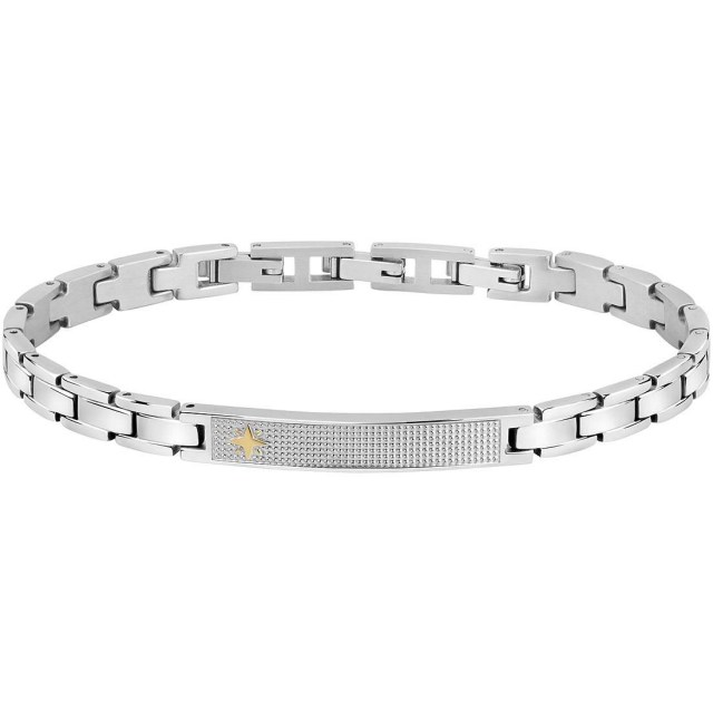 Sector BASIC bracelet for men steel black , Silver size 210mm