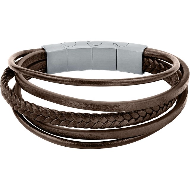 Sector Bandy Bracelet For Men Leather , Black Size: 20,5cm