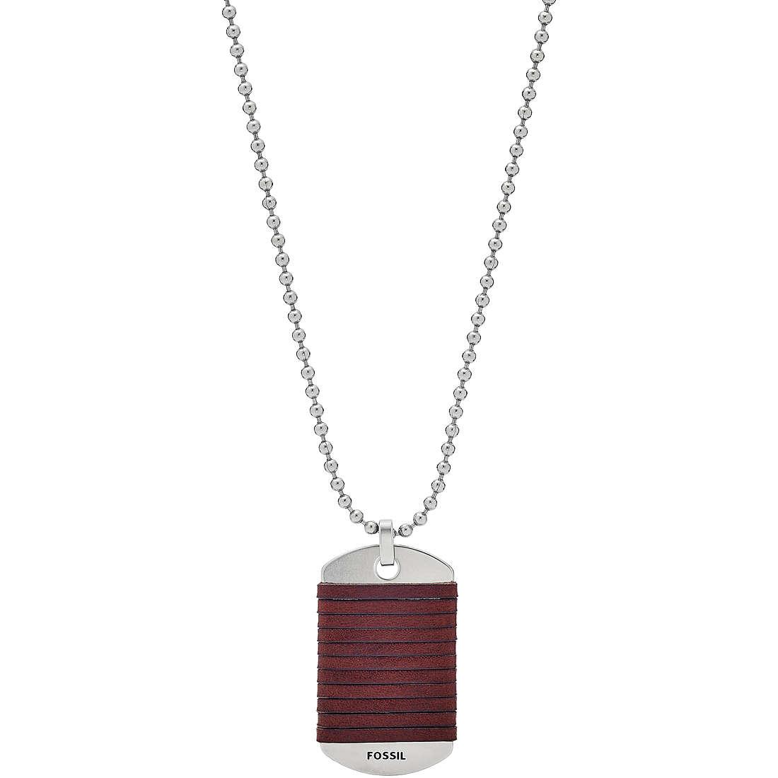 Fossil Men's Necklace All Stacked Up In Stainless Steel, Bicolour JF04145998