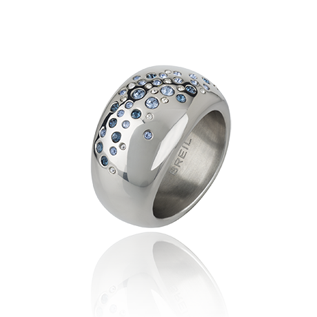 Anello Breil TJ2635 in acciaio lucido con cristalli collezione Illusion