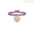 Kidult Amethyst bracelet with 316L steel pendant and crystals Love collections