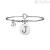 Bracciale Kidult 231555J acciaio 316L ciondolo con lettera J e cristalli collezione Symbols