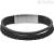 Bracelet Fossil JF02935001 in black leather and stainless steel Casual Vintage