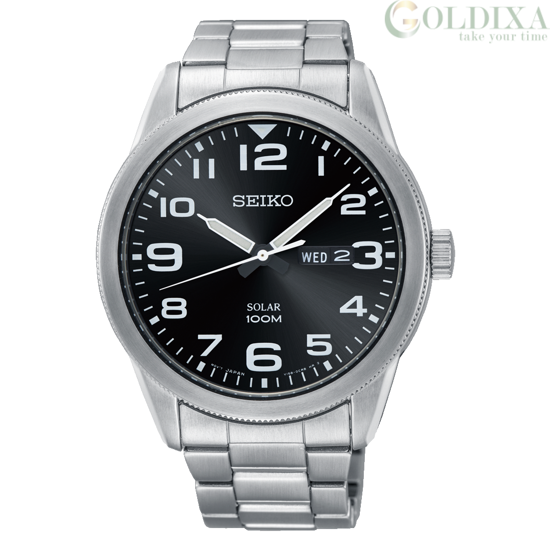 Watches: Seiko SNE471P1 watch with solar charge for men