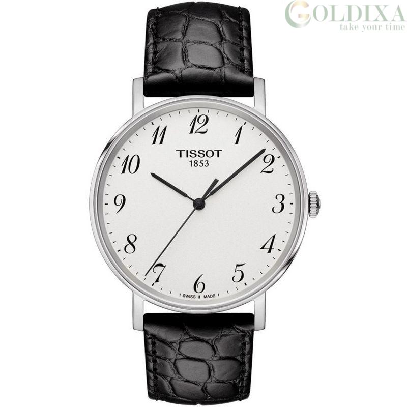 Træde tilbage spole Knurre Watches: Unisex Tissot watch only time leather strap model Every Time  Medium T109.410.16.032.00