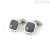 Cufflinks Zancan man EHG043 in 316L steel with white sapphires Hi Teck collection