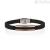 Breil TJ2611 bracelet in black leather with polished steel elements IP Rose Snap collection