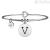 Kidult bracelet 231555V in 316L steel pendant with letter V Symbols collection