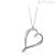BBN03 Brosway heart necklace in rhodium plated brass with white cubic zircons pavé collection Mini Ribbion