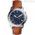 Watch Fossil man steel Analog chronograph leather strap FS5210 Grant