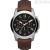 Watch Fossil man steel Analog chronograph leather strap FS4813 Grant Sport