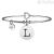 Bracelet Kidult 231555L pendant with L letter in 316L steel with crystals Symbols collection