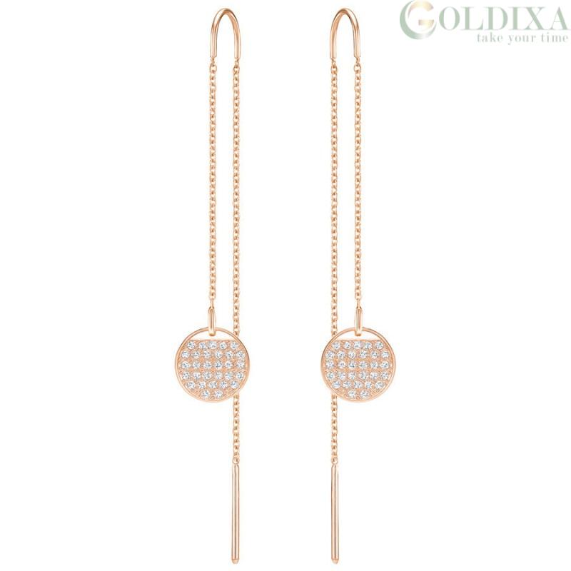 aansluiten toezicht houden op Moskee Jewelry: Swarovski 5253285 Rose Gold plated dangle earrings with Swarovski  crystals Ginger Chain collection