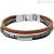 Fossil man bracelet JF03104040 leather and steel