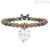 Kidult bracelet 731120 pendant with cloverleaf in 316L steel and jasper Nature collection