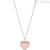 Fossil heart necklace woman JF03362791 steel with crystals