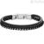 Fossil leather men's bracelet JF03438040 mixed finish steel