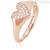 Pinky heart ring Mabina woman 523206 925 silver rose with zircons