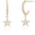 Pink star hoop earrings 563389 925 silver with zircons