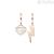 Mother-of-pearl heart earrings and lightning bolt Amen ORMPCURB 925 rosegold silver