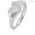 Silver Mabina woman heart ring with cubic zirconia 523205