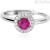Mabina woman ruby silver ring with zircons 523208