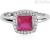 Mabina woman ruby silver ring with zircons 523211