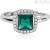 Mabina woman emerald silver ring with zircons 523213