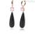 Black Agate pendant earrings woman Mabina Silver 925 rosé 563405