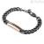 Black and pink bracelet with central plate and zircons for men 4US Cesare Paciotti 4UBR4101