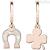 Amen Fantasy woman four-leaf clover and horseshoe earrings ORMPFCRB in 925 rosegold silver