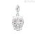 925 Sterling Silver Owl Charm with Pink Zircons RZ002R