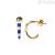 Woman single earring blue enamel lines Rue Des Mille Alessandro Rodriguez AE-OR CERC B Silver 925
