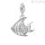 Rose fish pendant RZ043R 925 silver with zircons
