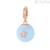 Pink little bell pendant RZ185 925 silver blue enamel