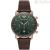 Emporio Armani men's green and pink chronograph watch AR11334 leather strap