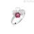 Woman heart and four-leaf clover ring Amen RQUBR-14 925 silver with zircons mis. 14
