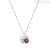 Woman heart and four-leaf clover necklace Amen CLPQUBR 925 silver with zircons
