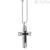 Zancan silver cross man necklace with spinels EXC609