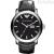 Men's watch only time Emporio Armani black AR0428 steel black leather strap
